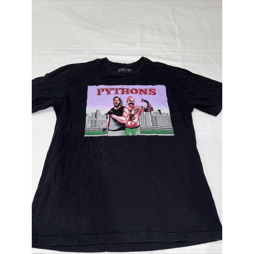 VIOLENT GENTLEMEN PYTHONS WRESTLING T-SHIRT BLACK SZ L